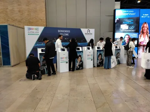 Stand con puntos de atención para evento corporativo